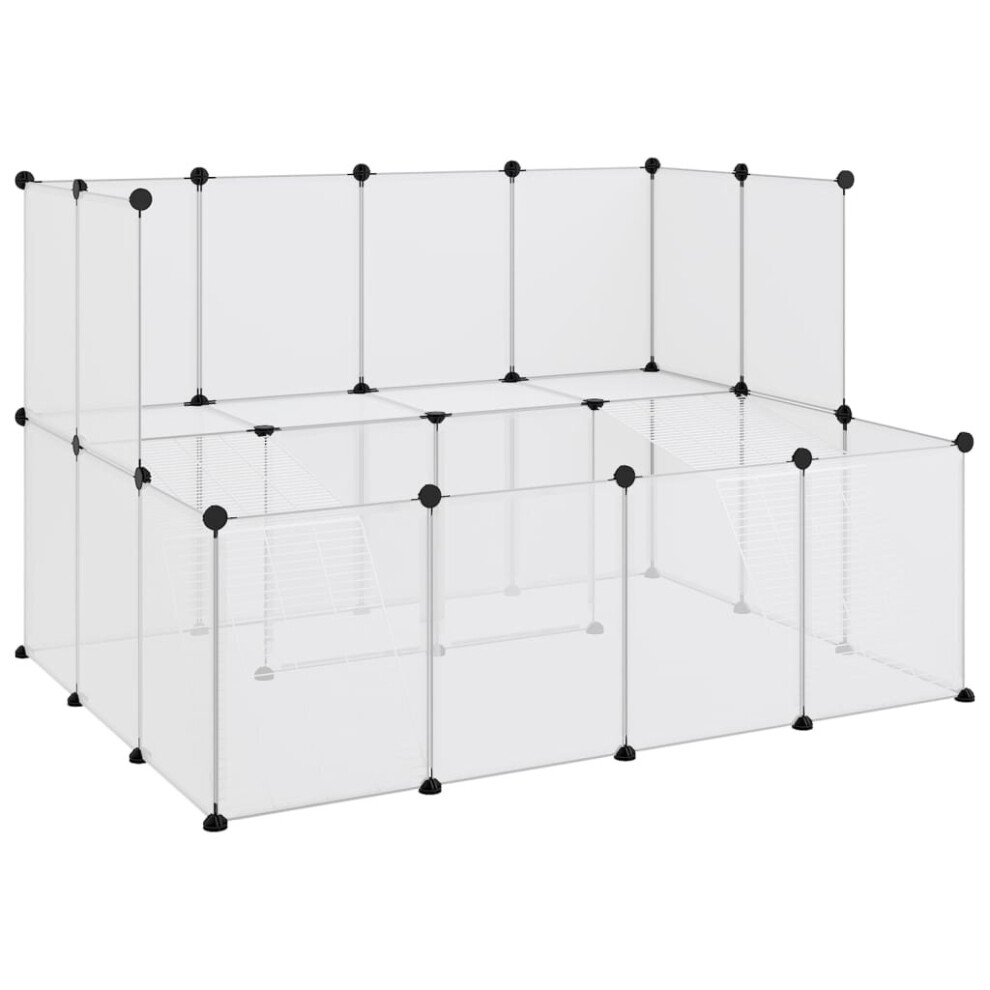 Vidaxl (Transparent) Small Animal Cage Pp And Steel Animal Supply House Black/Transparent