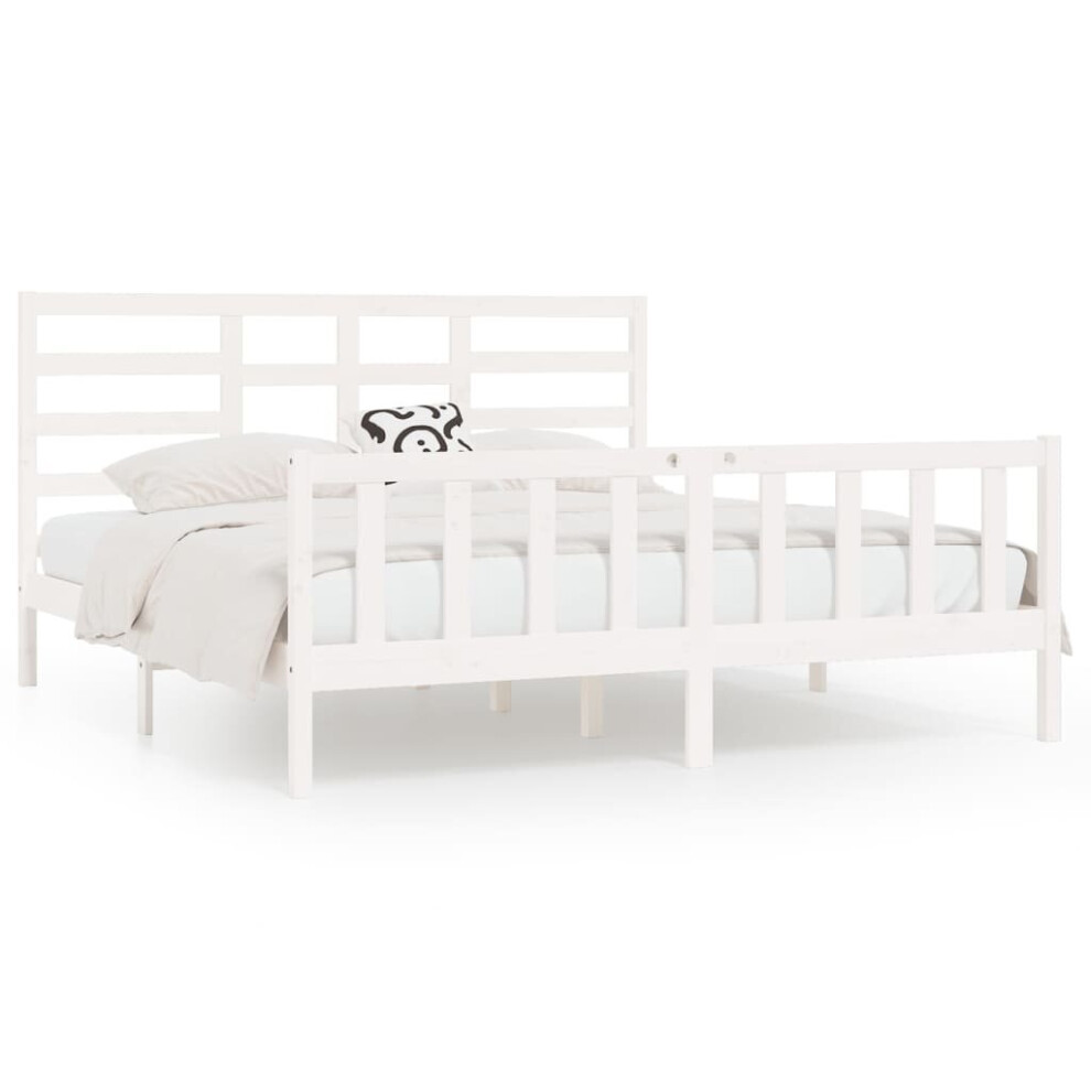 (white, 180 X 200 cm) vidaXL Solid Wood Pine Bed Frame Wooden Bedstead Bed Base Multi Colours/Sizes