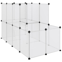 (transparent) vidaXL Small Animal Cage PP and Steel Animal Supply House Black/Transparent