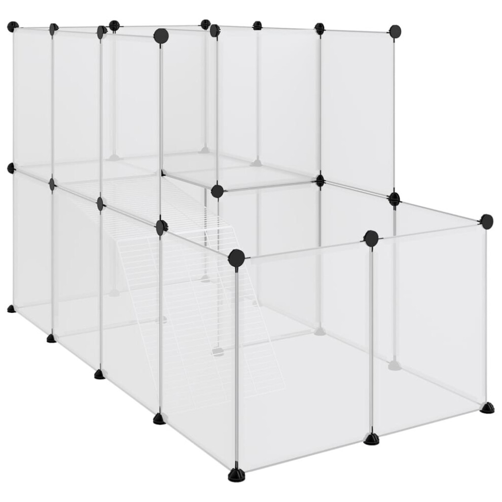 Vidaxl (Transparent) Small Animal Cage Pp And Steel Animal Supply House Black/Transparent