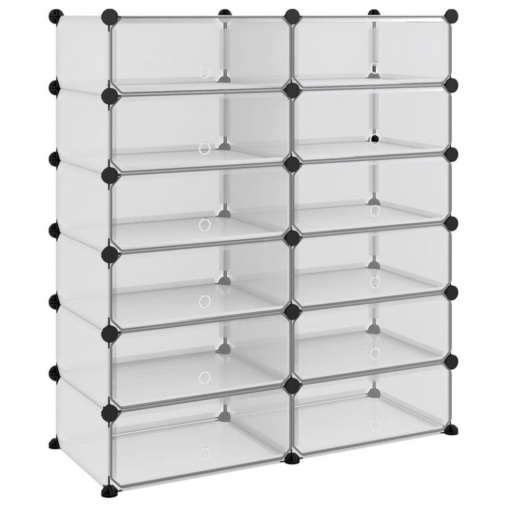 (transparent, 94.5 x 36.5 x 106 cm) vidaXL Shoe Rack PP Home Organiser Storage Shelf Black/Transparent Multi Sizes