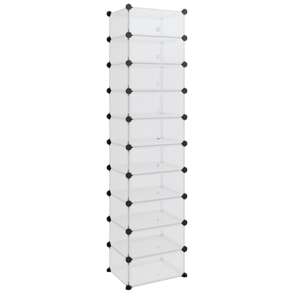 (transparent, 44 x 32 x 174 cm) vidaXL Shoe Rack PP Home Organiser Storage Shelf Black/Transparent Multi Sizes