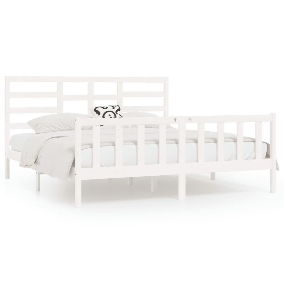 (white, 200 x 200 cm) vidaXL Solid Wood Pine Bed Frame Wooden Bedstead Bed Base Multi Colours/Sizes