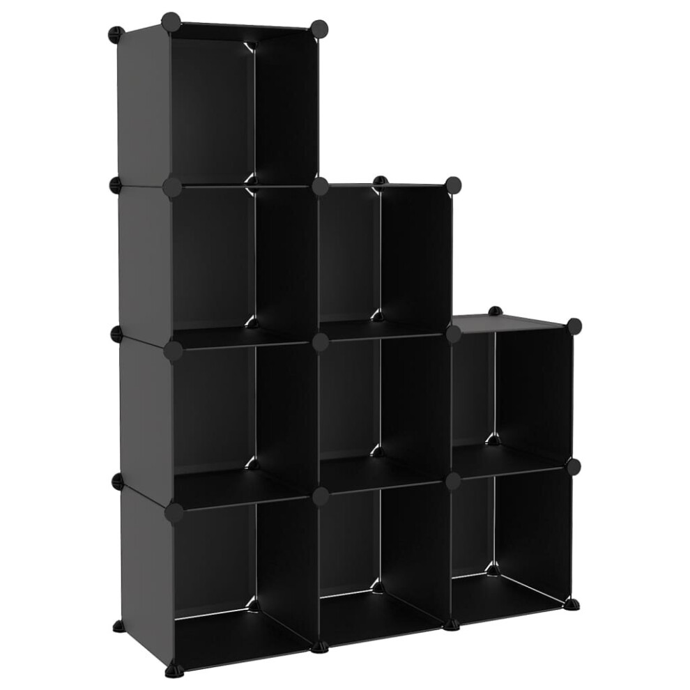 (black, 94.5 x 32 x 124 cm) vidaXL Storage Cube Organiser PP Shoe Rack Room Divider Multi Colours/Sizes