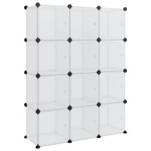 (transparent and white, 94 x 31.5 x 123.5 cm) vidaXL Storage Cube Organiser PP Shoe Rack Room Divider Multi Colours/Sizes