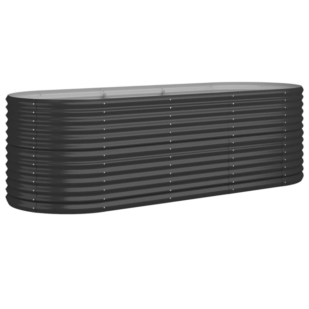 Vidaxl (, 224 X 80 X 68 Cm) Garden Planter Patio Flower Pot Raised Garden Bed Powder-Coated Steel Anthracite