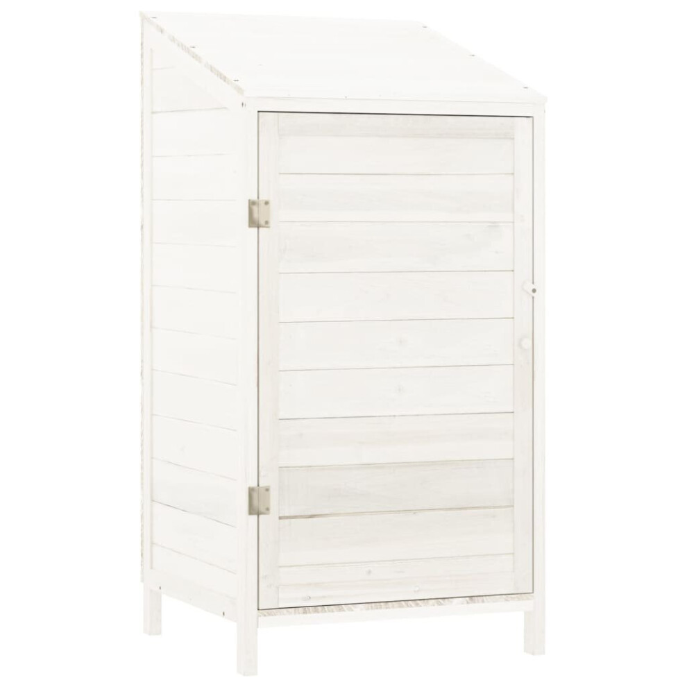 Vidaxl (White, 55 X 52 X 112 Cm) Garden Shed Outdoor Storage House Patio Tool Organiser Solid Wood Fir