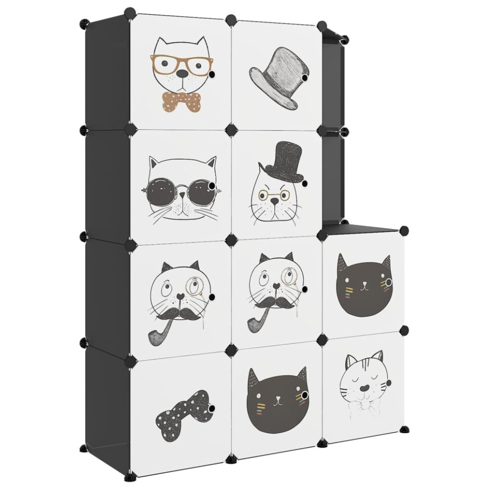 (black, 110 x 46.5 x 144 cm) vidaXL Cube Storage Cabinet for Kids with 8 Cubes Blue PP Multi Colours/Sizes