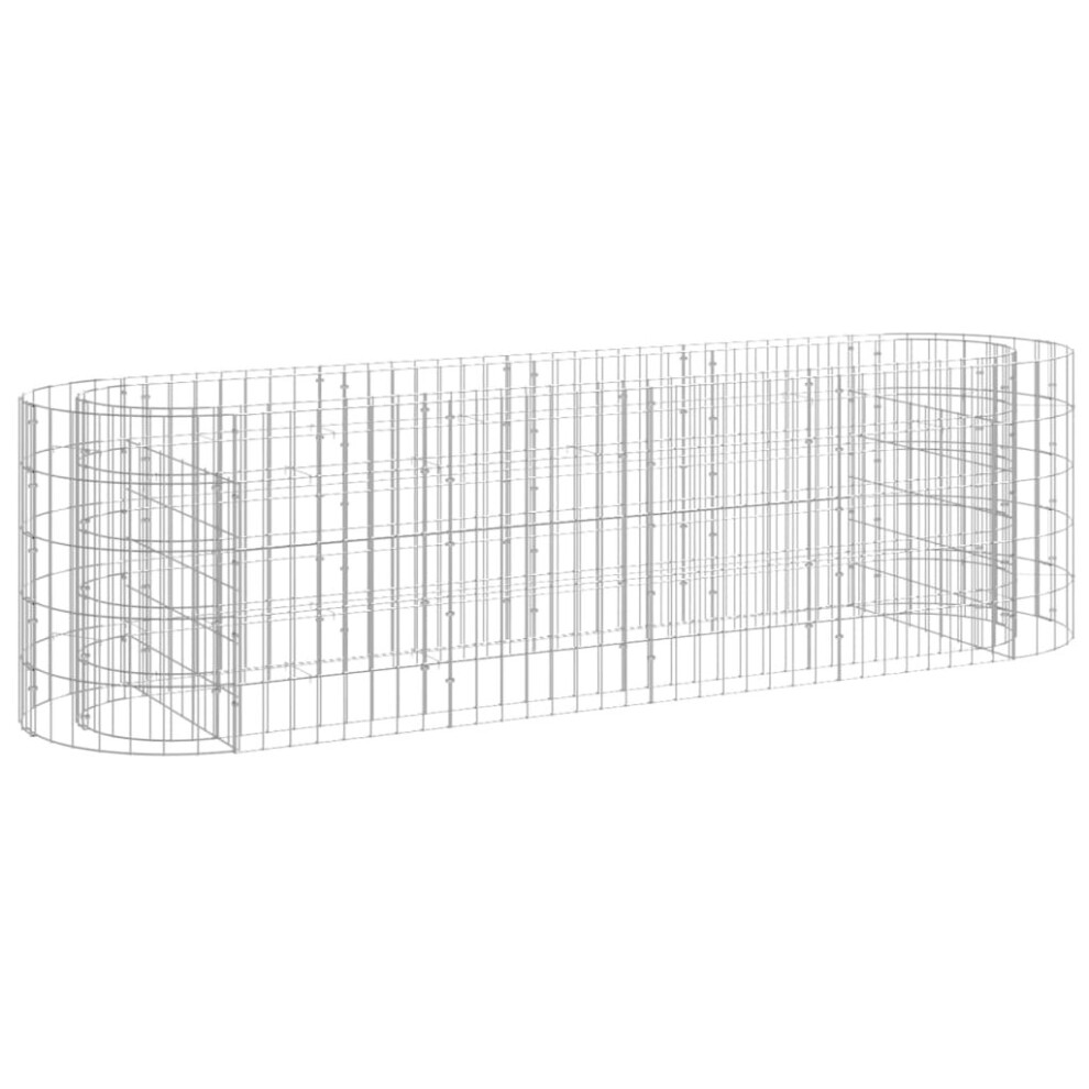 Vidaxl (190 X 50 X 50 Cm) Gabion Raised Bed Galvanised Iron Gabion Basket Flower Bed Multi Sizes