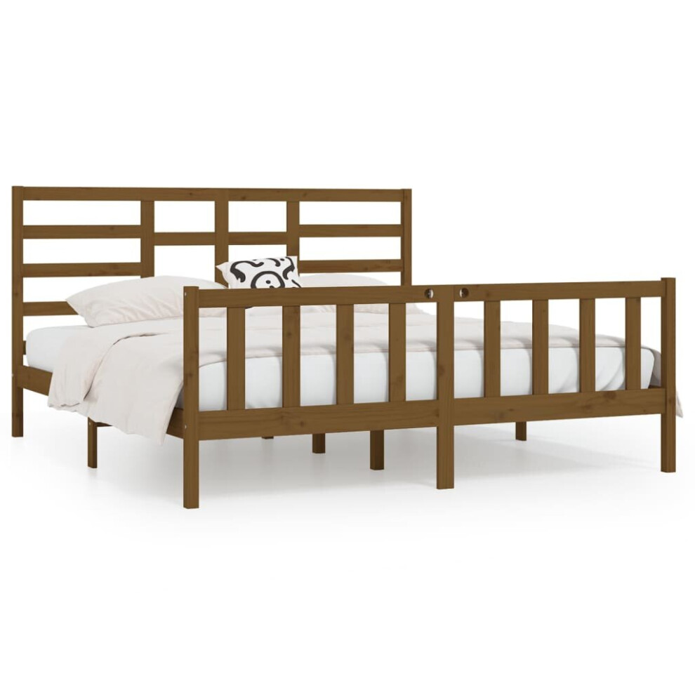 (honey brown, 200 x 200 cm) vidaXL Solid Wood Pine Bed Frame Wooden Bedstead Bed Base Multi Colours/Sizes