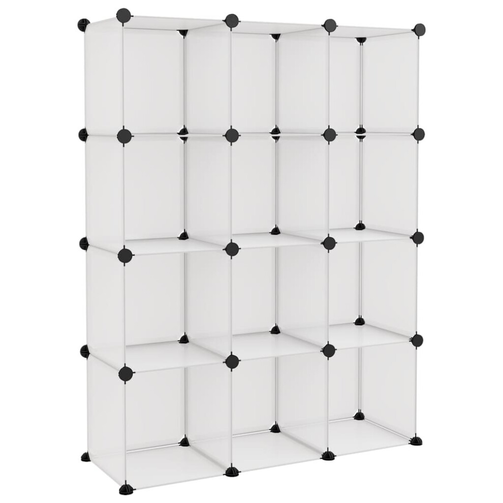 Vidaxl (Transparent, 94.5 X X 124 Cm) Storage Cube Organiser Pp Shoe Rack Room Divider Multi Colours/Sizes Size 31.5