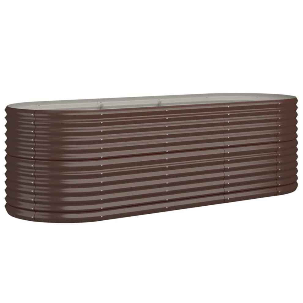 Vidaxl (, 224 X 80 X 68 Cm) Garden Planter Patio Flower Pot Raised Garden Bed Powder-Coated Steel Brown