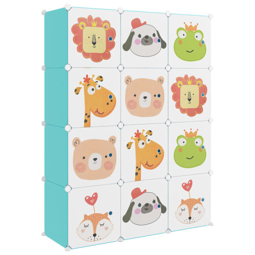 VidaXL vidaXL Kinderschrank Modular mit 12 Würfeln Grün PP