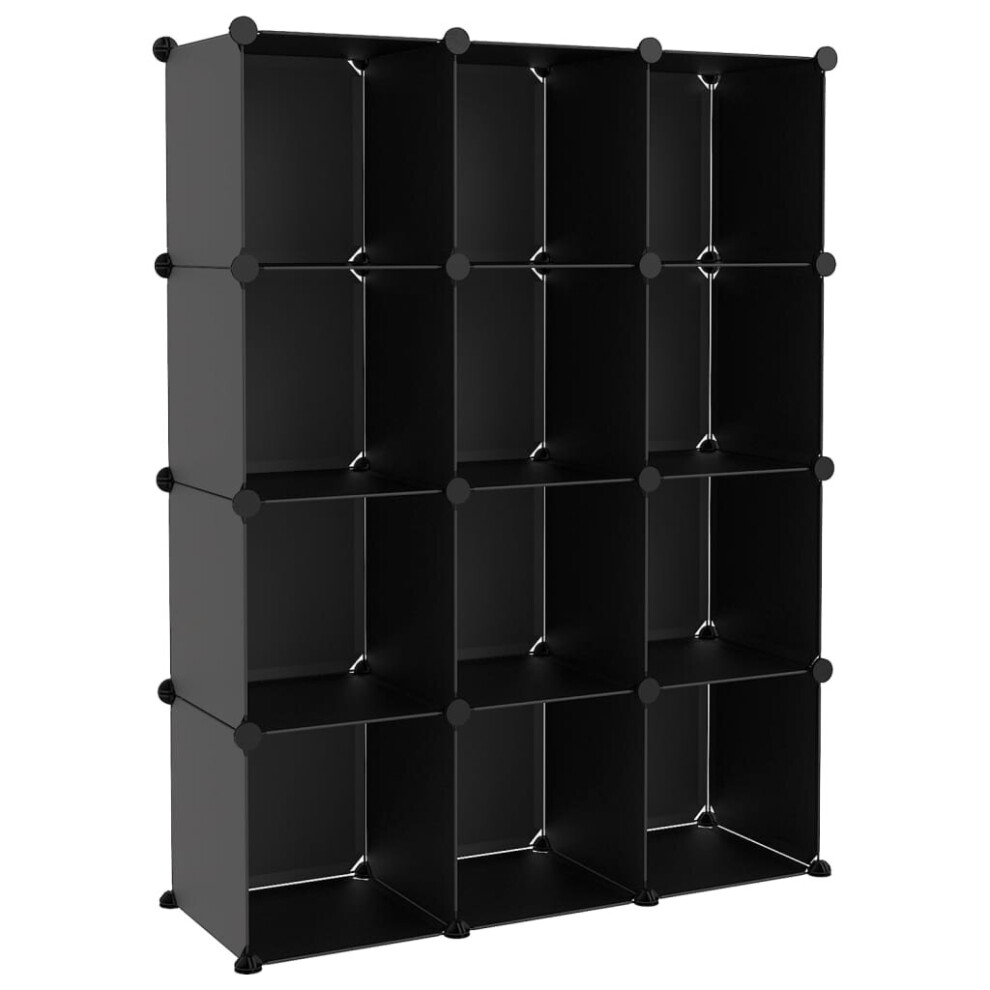 Vidaxl (Black, 94.5 X 31.5 X 123 Cm) Storage Cube Organiser Pp Shoe Rack Room Divider Multi Colours/Sizes