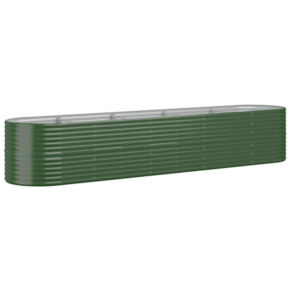Vidaxl (, 368 X 80 X 68 Cm) Garden Planter Patio Flower Pot Raised Garden Bed Powder-Coated Steel Green