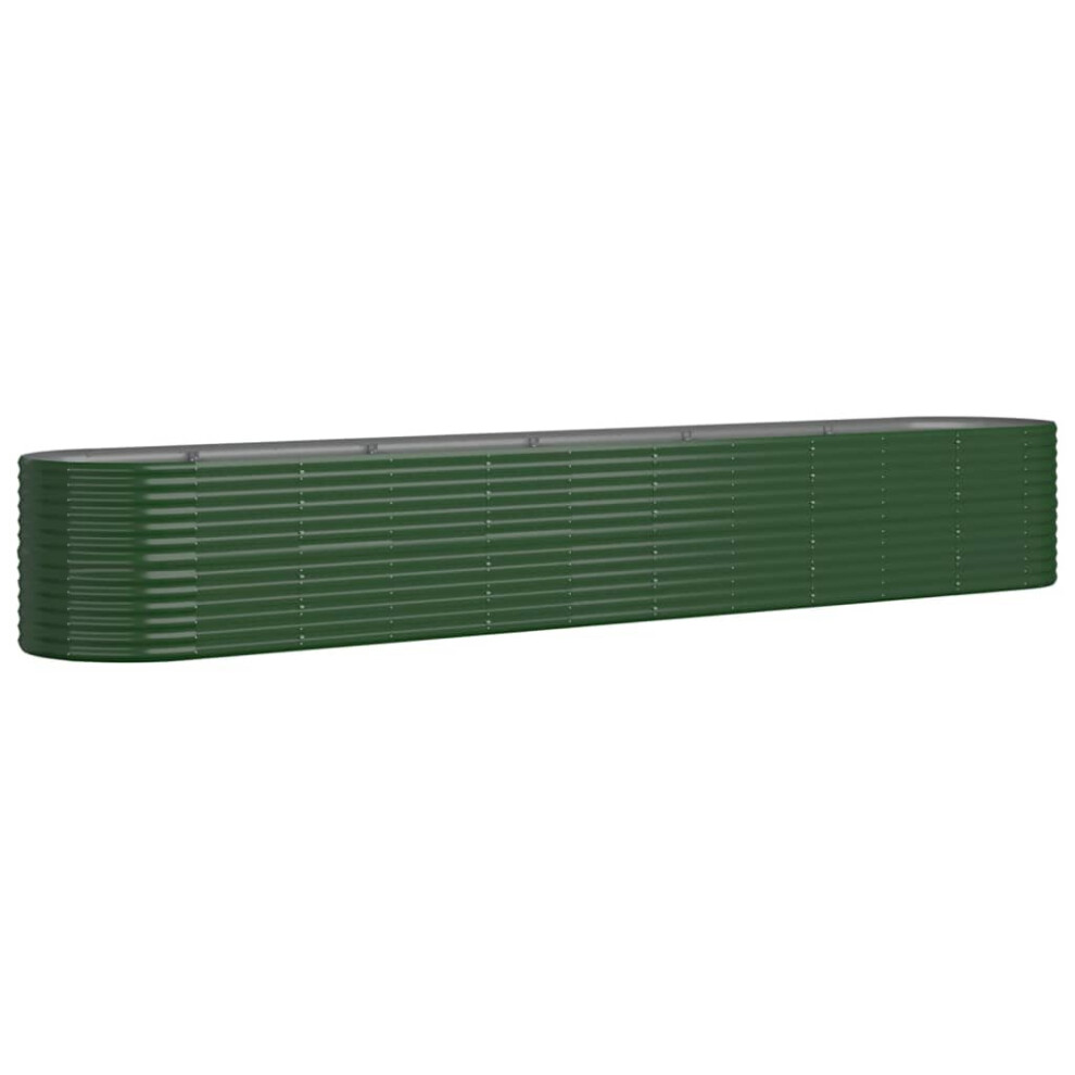 Vidaxl Green (, 440 X 80 X 68 Cm) Garden Planter Patio Flower Pot Raised Garden Bed Powder-Coated Steel