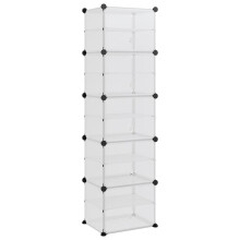 vidaXL Schuhregal Transparent 44x31,5x153,5 cm PP