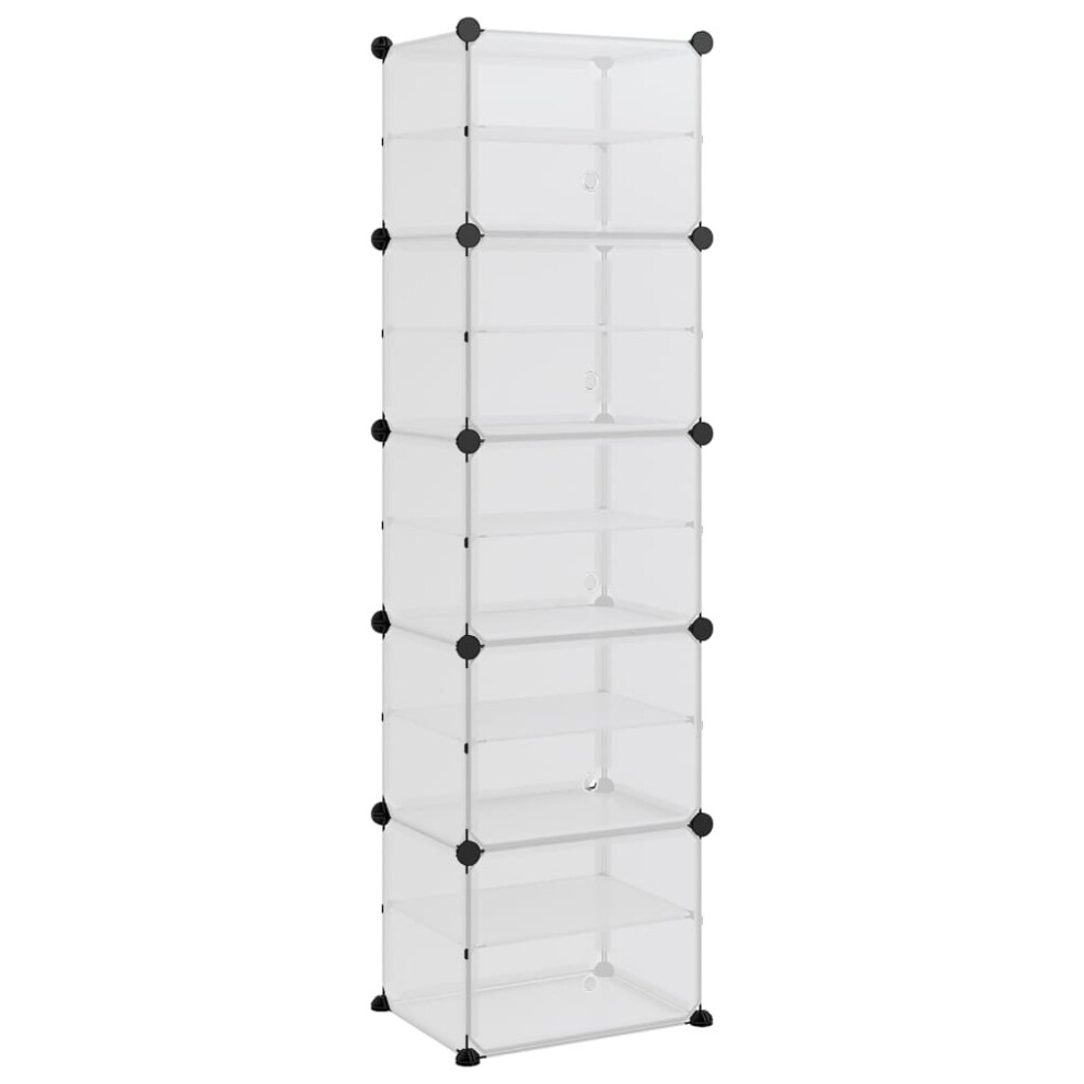 (transparent, 44 x 31.5 x 153.5 cm) vidaXL Shoe Rack PP Home Organiser Storage Shelf Black/Transparent Multi Sizes