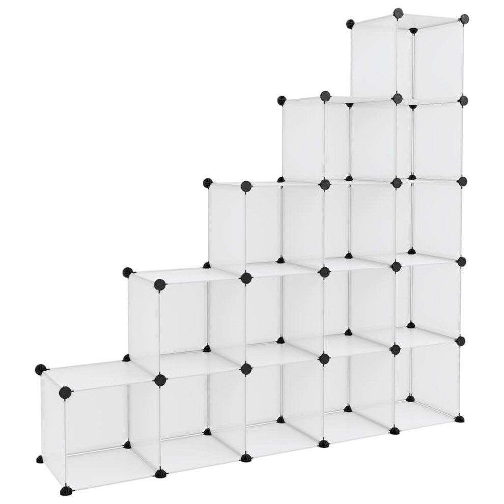 Vidaxl (Transparent, 155 X 32 X 153.5 Cm) Storage Cube Organiser Pp Shoe Rack Room Divider Multi Colours/Sizes