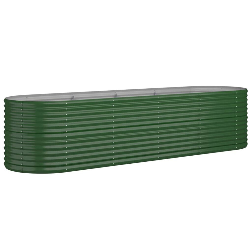 Vidaxl (, 296 X 80 X 68 Cm) Garden Planter Patio Flower Pot Raised Garden Bed Powder-Coated Steel Green