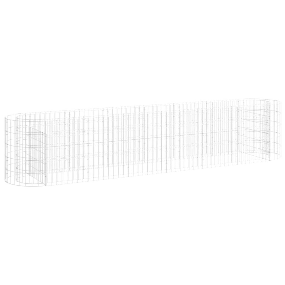 Vidaxl (260 X 50 X 50 Cm) Gabion Raised Bed Galvanised Iron Gabion Basket Flower Bed Multi Sizes