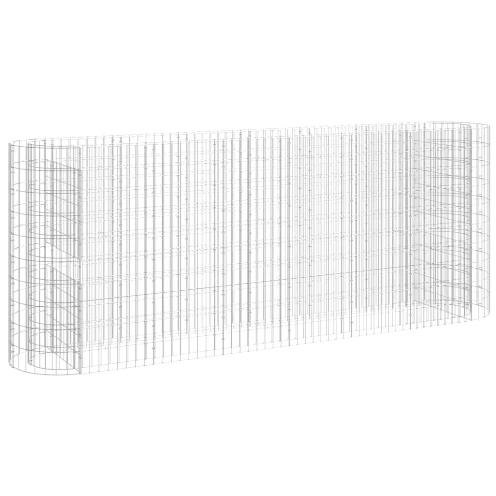 Vidaxl (260 X 50 X 100 Cm) Gabion Raised Bed Galvanised Iron Gabion Basket Flower Bed Multi Sizes