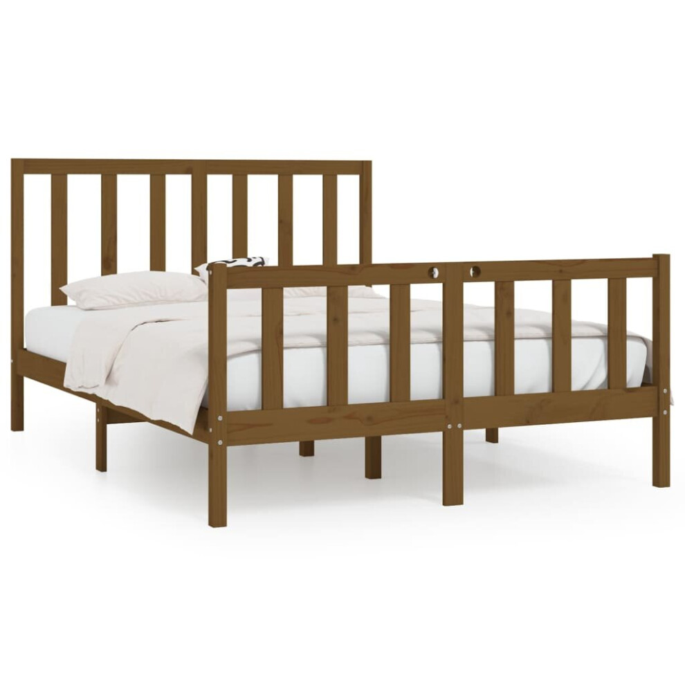 (honey brown, 150 x 200 cm) vidaXL Solid Wood Bed Frame Home Wooden Bedstead Bed Base Multi Colours/Sizes