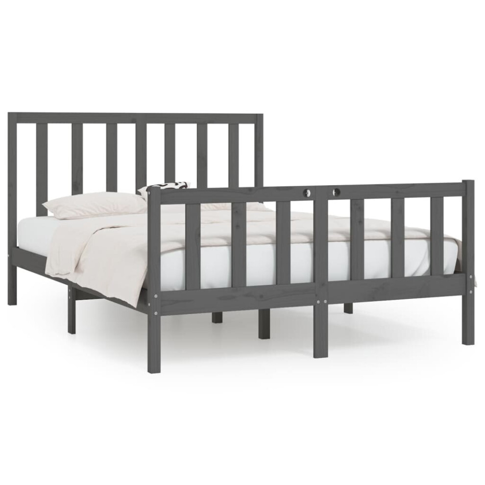 (grey, 150 x 200 cm) vidaXL Solid Wood Bed Frame Home Wooden Bedstead Bed Base Multi Colours/Sizes