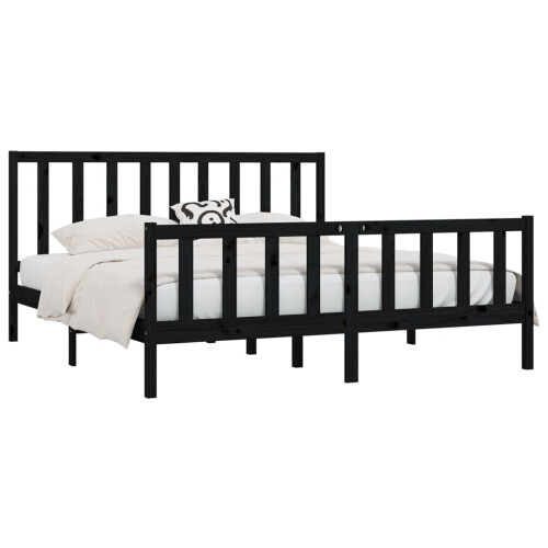 VidaXL (black, 200 x 200 cm) vidaXL Solid Wood Bed Frame Home Wooden Bedstead Bed Base Multi Colours/Sizes 2