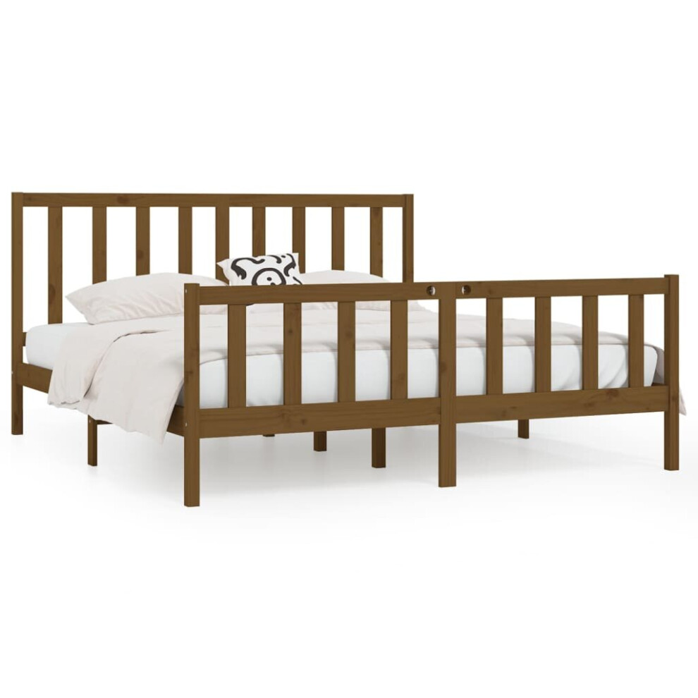 (honey brown, 200 x 200 cm) vidaXL Solid Wood Bed Frame Home Wooden Bedstead Bed Base Multi Colours/Sizes