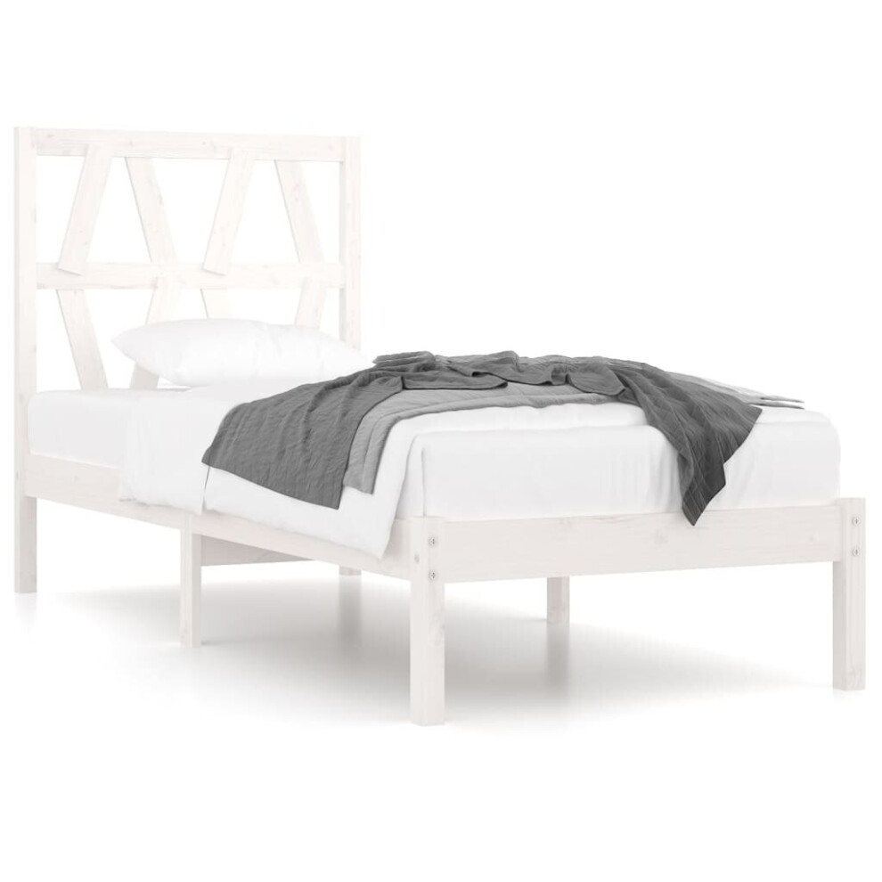 (white, 90 x 200 cm) vidaXL Bed Frame Bed Base Bedstead Bedroom Mattress Foundation Solid Wood Pine