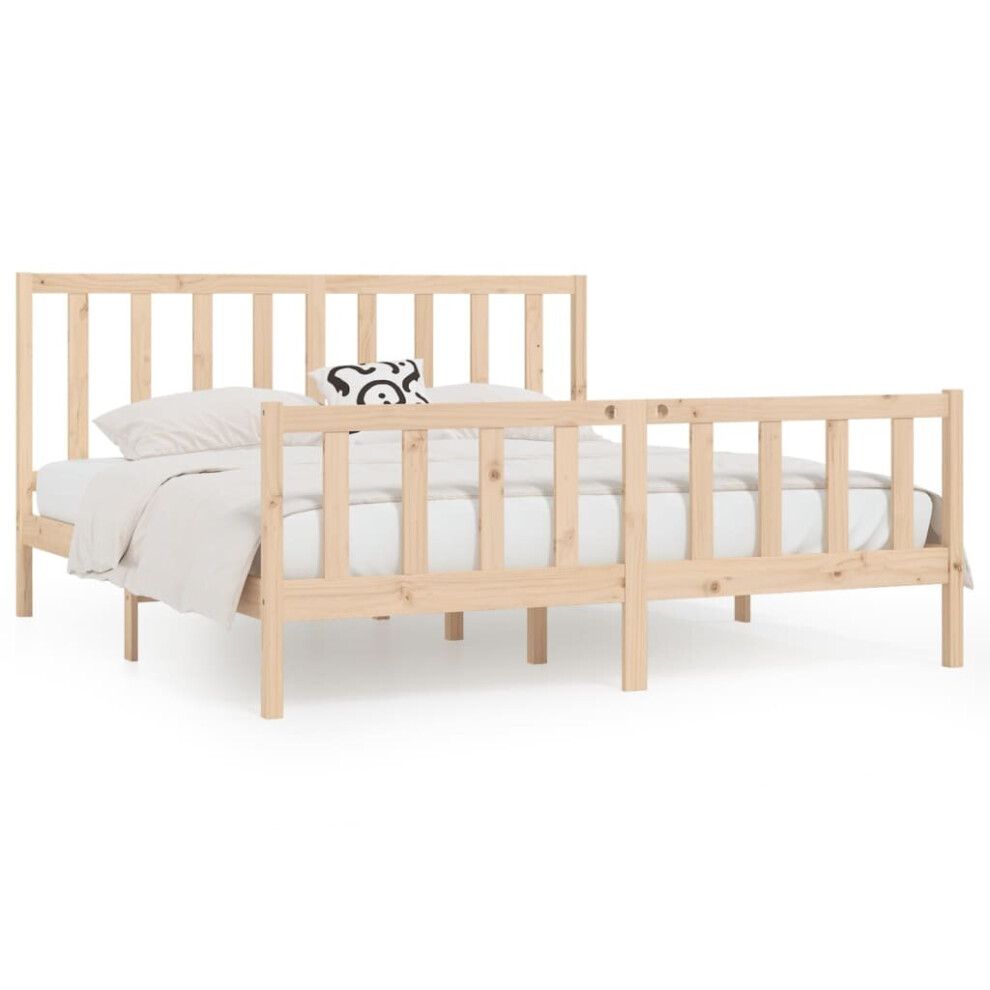 Vidaxl Brown (, 200 X 200 Cm) Solid Wood Bed Frame Home Wooden Bedstead Bed Base Multi Colours/Sizes