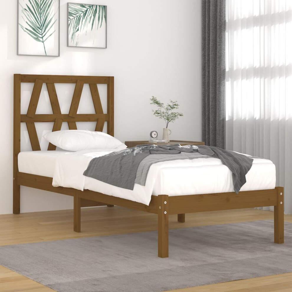 (honey brown, 100 x 200 cm) vidaXL Solid Wood Pine Bed Frame Wooden Bedstead Bed Base Multi Colours/Sizes