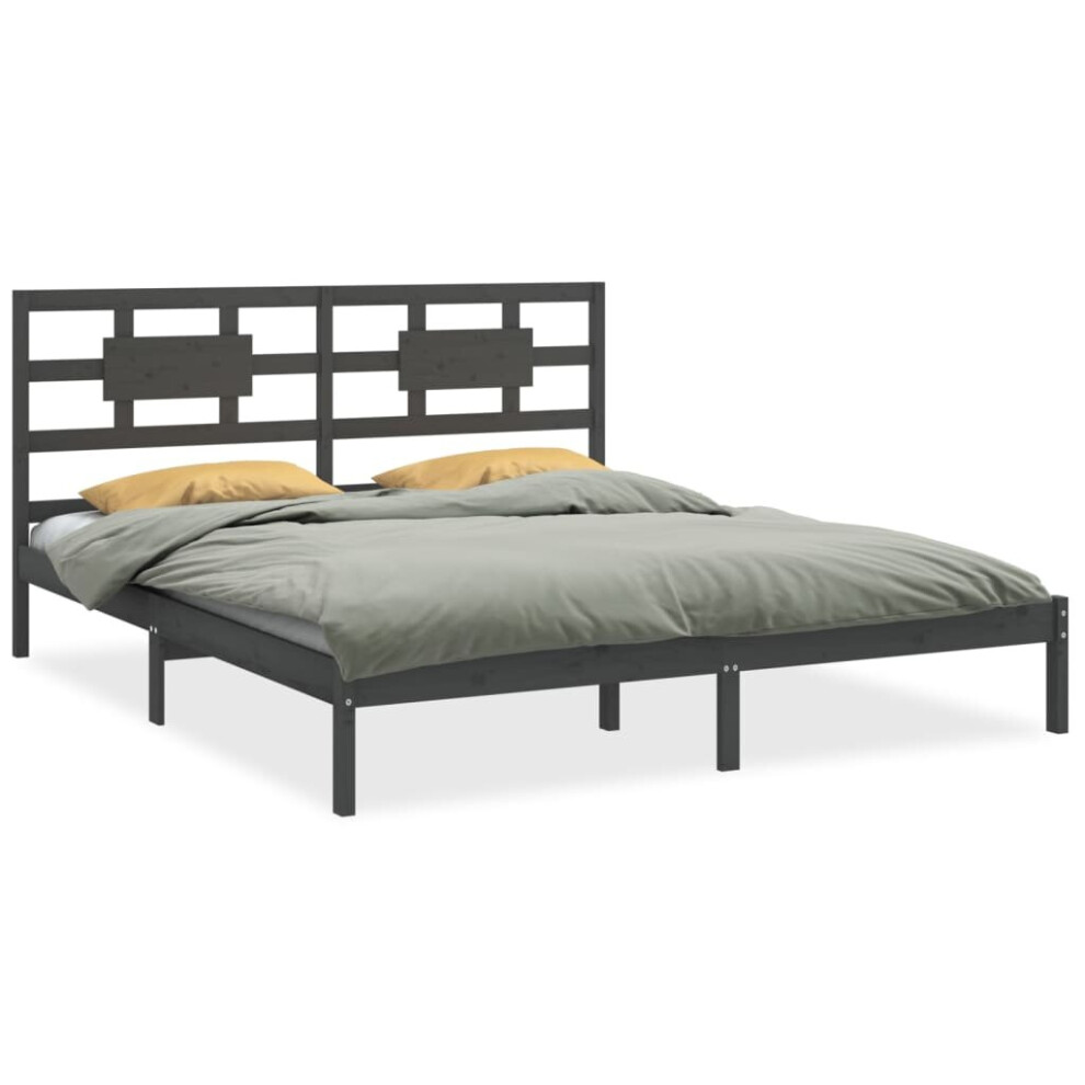 (grey, 200 x 200 cm) vidaXL Solid Wood Bed Frame Bedroom Bedstead Bed Base Multi Colours/Sizes