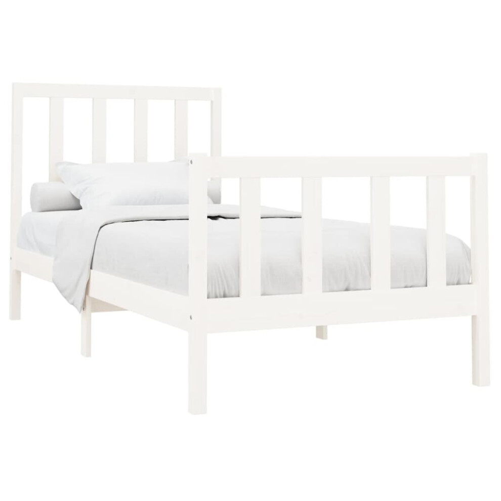 (white, 90 x 200 cm) vidaXL Solid Wood Pine Bed Frame Wooden Bedstead Bed Base Multi Colours/Sizes