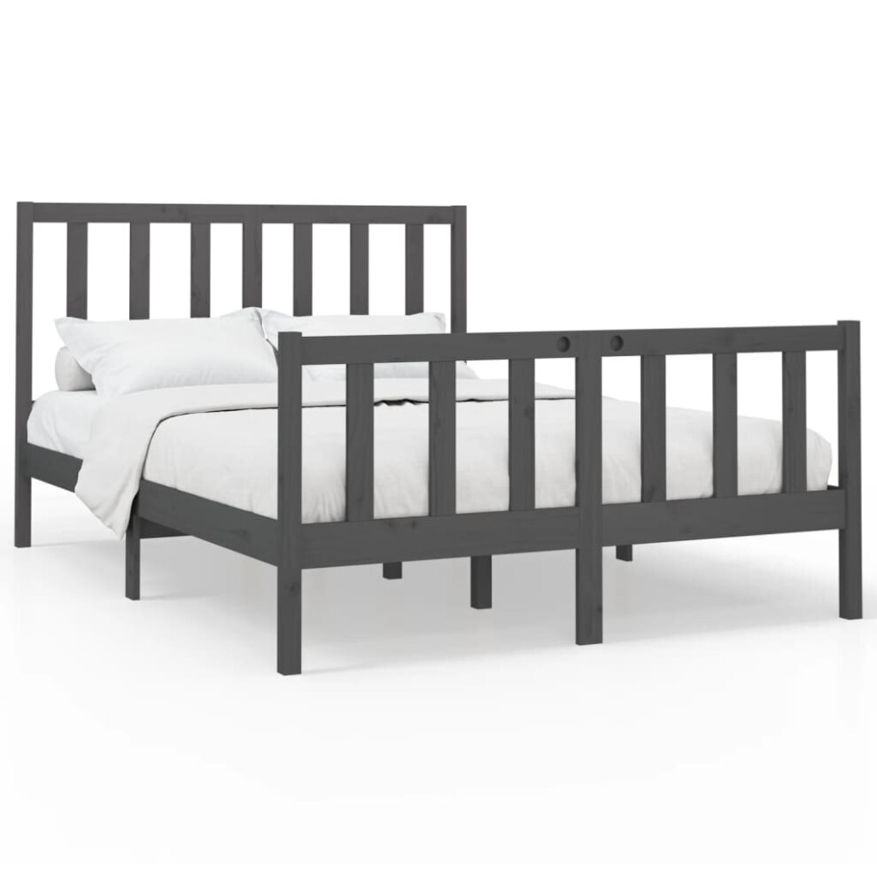 (grey, 150 x 200 cm) vidaXL Solid Wood Pine Bed Frame Wooden Bedstead Bed Base Multi Colours/Sizes