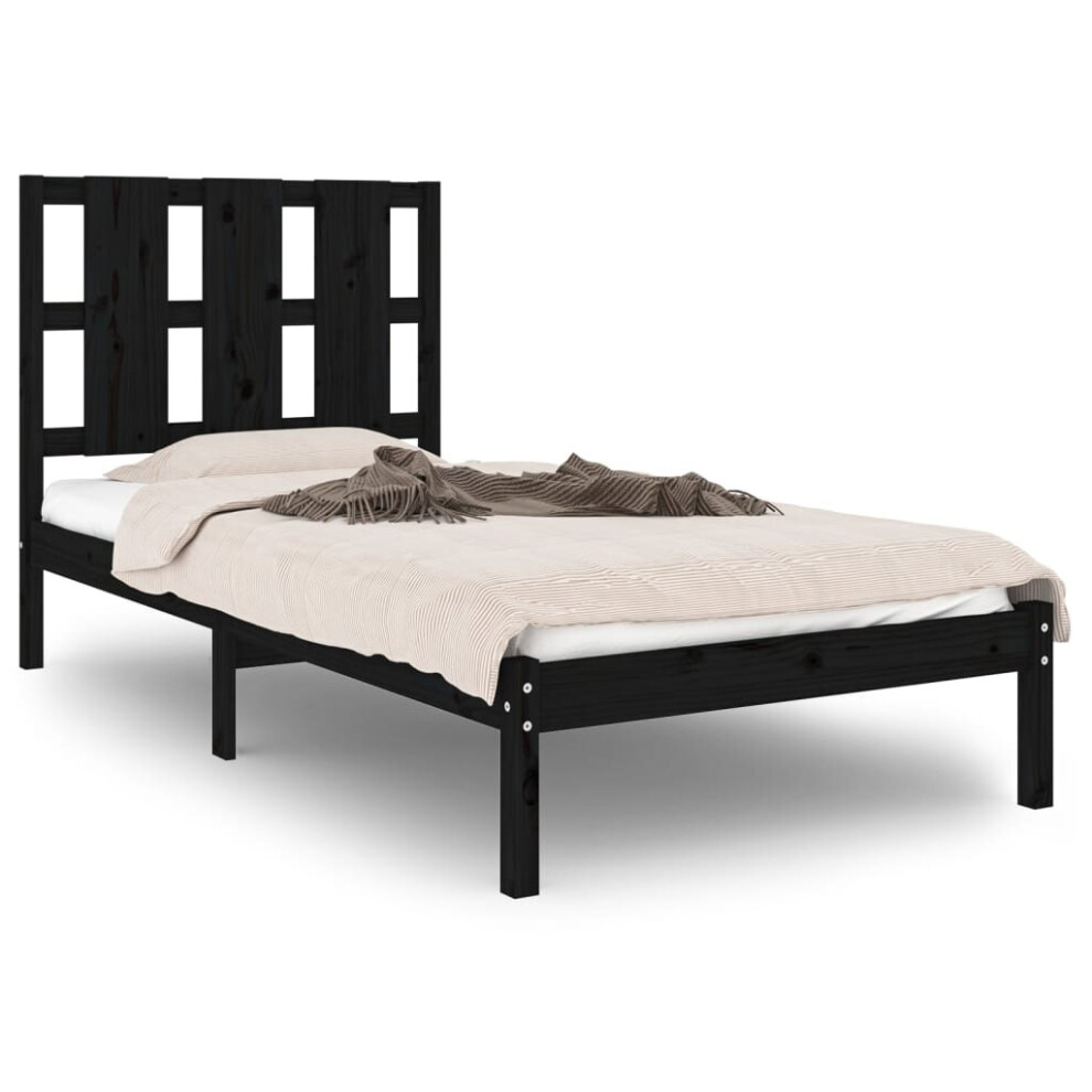 (black, 75 x 190 cm) vidaXL Solid Wood Pine Bed Frame Wooden Bedstead Bed Base Multi Colours/Sizes