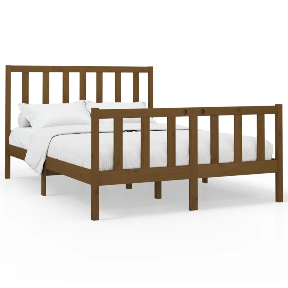 (honey brown, 150 x 200 cm) vidaXL Solid Wood Pine Bed Frame Wooden Bedstead Bed Base Multi Colours/Sizes