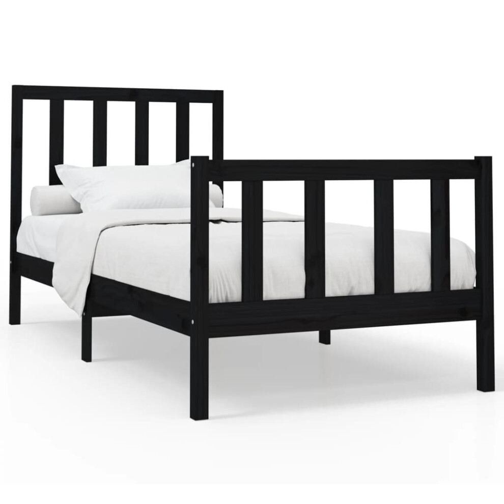 (black, 100 x 200 cm) vidaXL Solid Wood Pine Bed Frame Wooden Bedstead Bed Base Multi Colours/Sizes