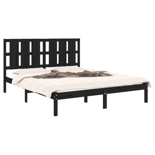 VidaXL (black, 150 x 200 cm) vidaXL Solid Wood Pine Bed Frame Wooden Bedstead Bed Base Multi Colours/Sizes 2