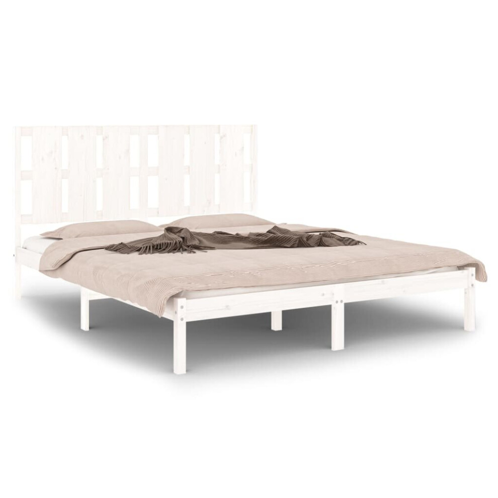 (white, 160 x 200 cm) vidaXL Solid Wood Pine Bed Frame Wooden Bedstead Bed Base Multi Colours/Sizes