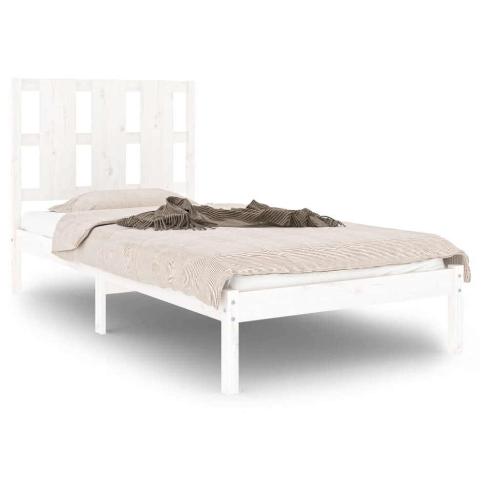 (white, 75 x 190 cm) vidaXL Solid Wood Pine Bed Frame Wooden Bedstead Bed Base Multi Colours/Sizes