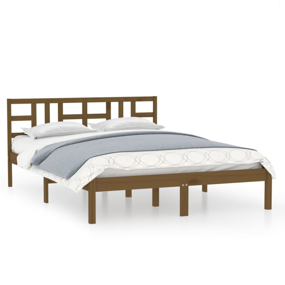 Vidaxl (Honey Brown, 200 X 200 Cm) Solid Wood Bed Frame Bedroom Bedstead Bed Base Multi Colours/Sizes