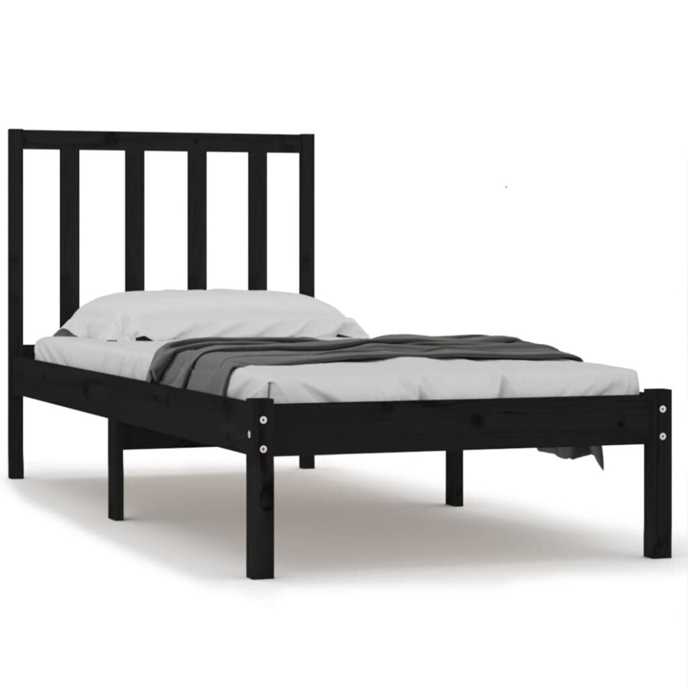 (black, 75 x 190 cm) vidaXL Solid Wood Pine Bed Frame Wooden Bedstead Furniture Multi Colours/Sizes