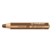 Stabilo Woody 3 in 1 Multi-Talented Jumbo Pencils - Brown - Single - 880/630