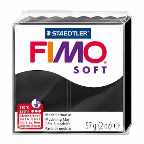 Staedtler FIMO Soft Polymer Oven Modelling Clay - 57g - Set of 3 - Black 1
