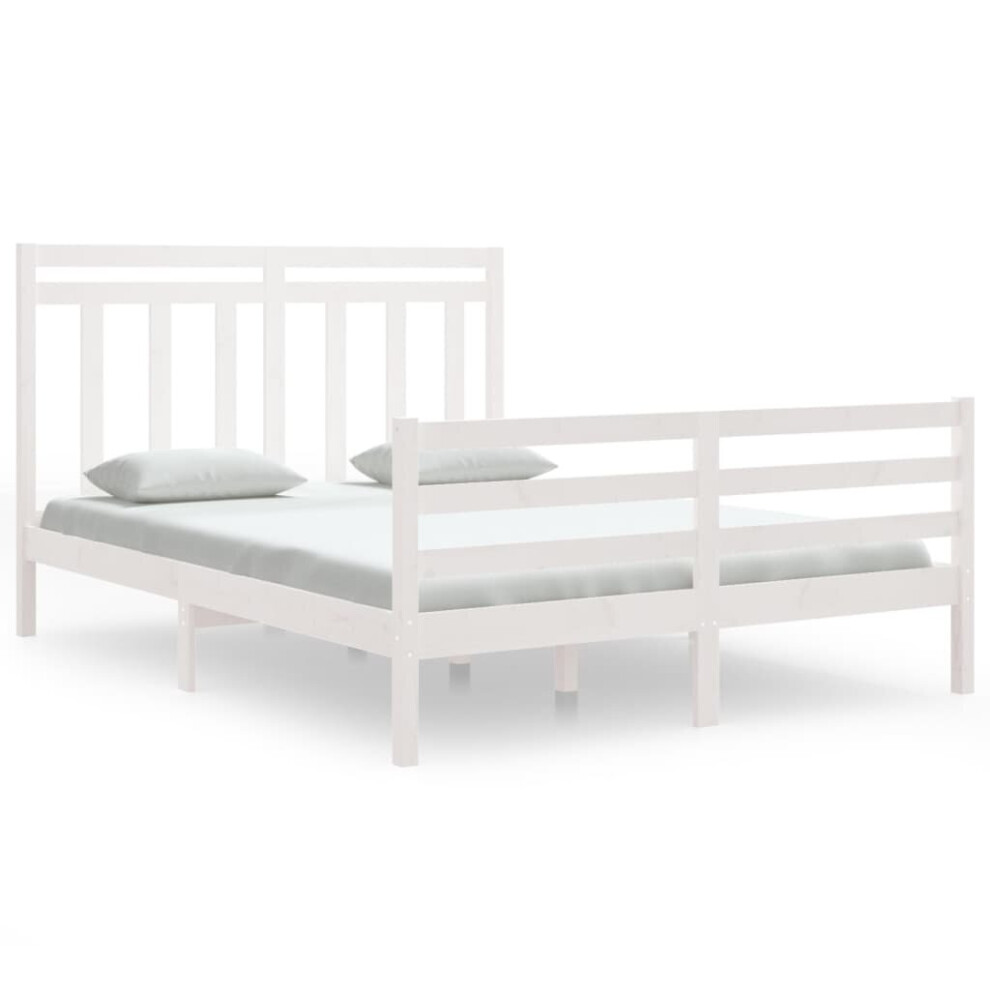 (white, 150 x 200 cm) vidaXL Solid Wood Bed Frame Bedroom Bedstead Bed Base Multi Colours/Sizes