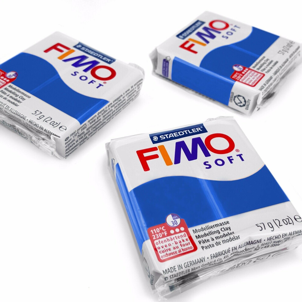 FIMO Soft Polymer Oven Modelling Clay - 57g - Set of 3 - Pacific Blue