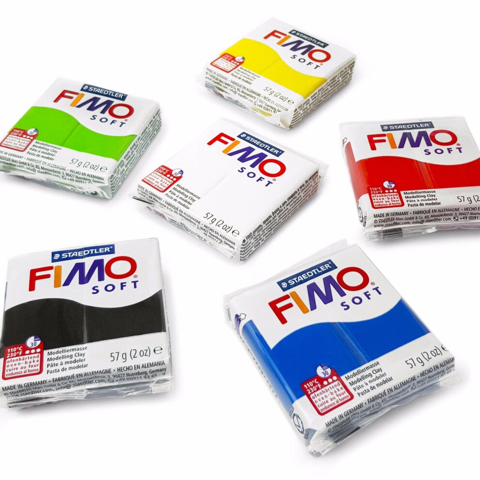Staedtler Fimo Soft Polymer Modelling Clay Starter Set Of 6 X 57G Clays - Starter Colours