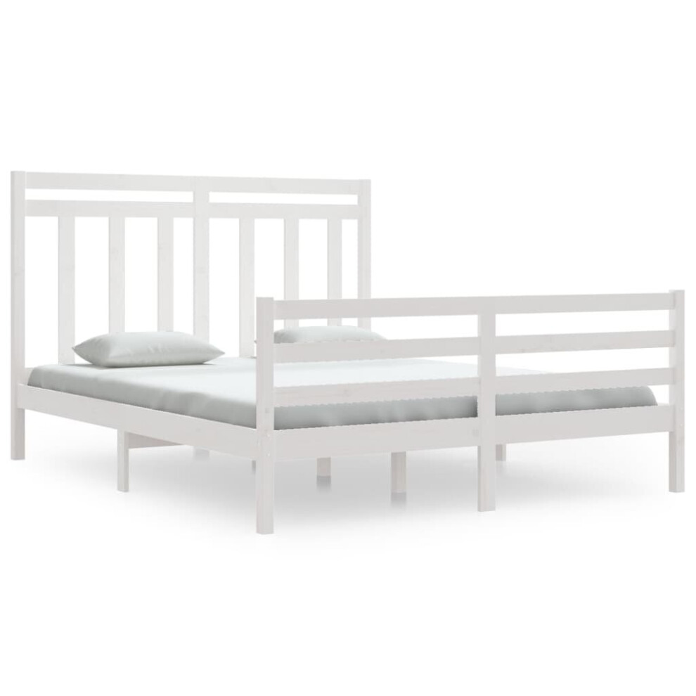 (white, 160 x 200 cm) vidaXL Solid Wood Bed Frame Bedroom Bedstead Bed Base Multi Colours/Sizes